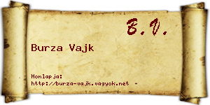 Burza Vajk névjegykártya